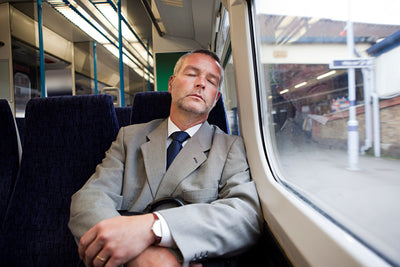 Fatigue tests in london tired commuter tube