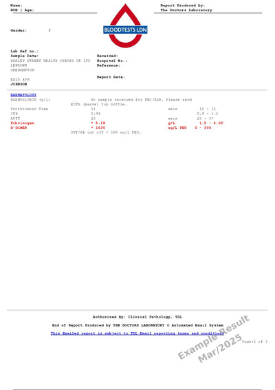 Coagulation Profile with FBC Blood Test Profile In London