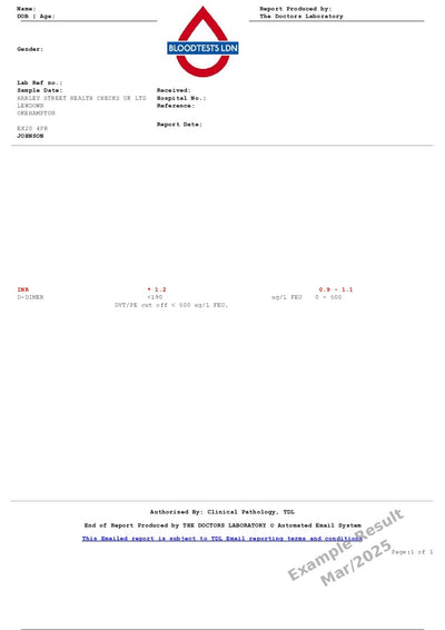 INR Blood Test In London - Order Online - Attend Clinic