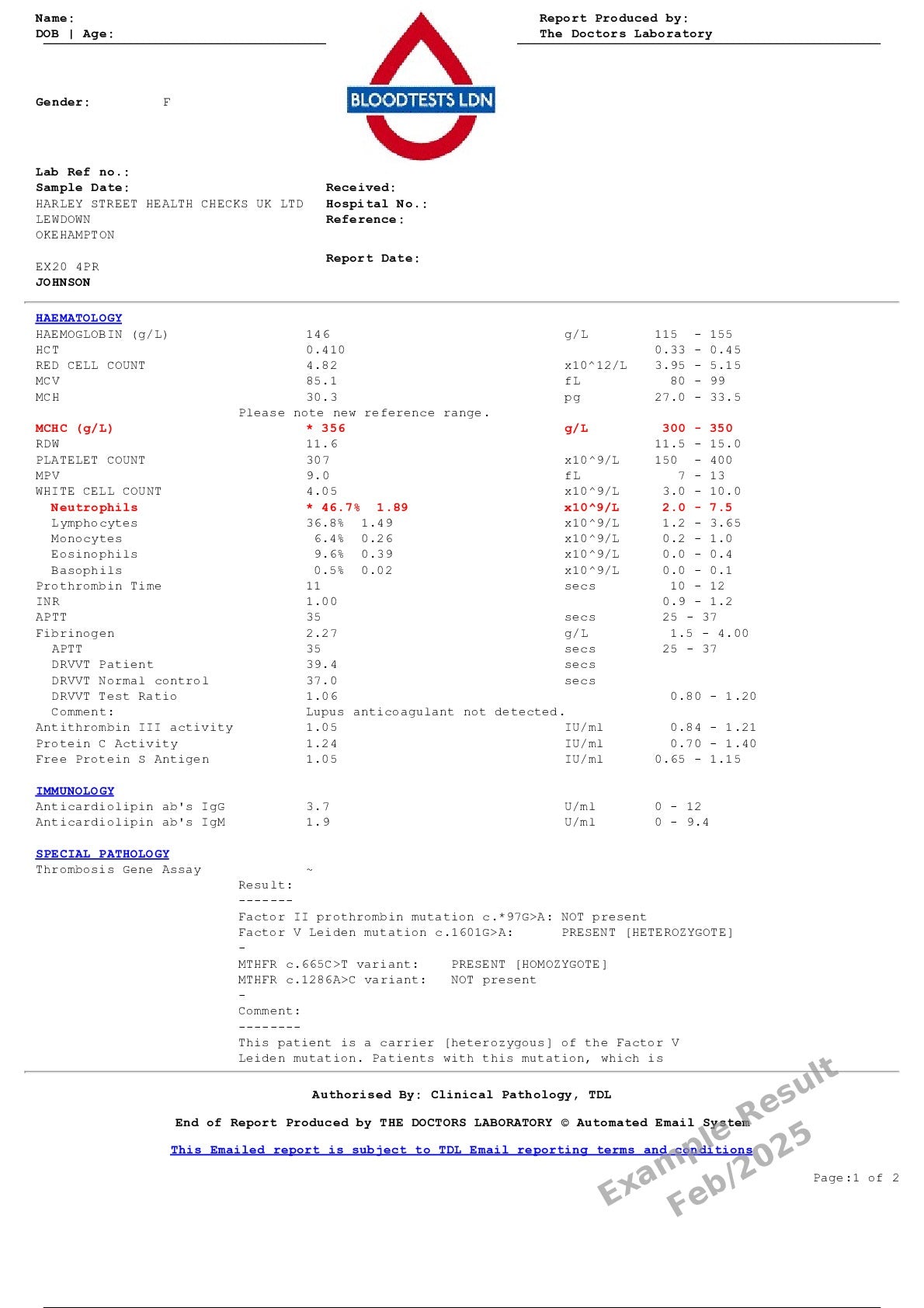Thrombotic Risk Blood Test Profile In London - Order Online