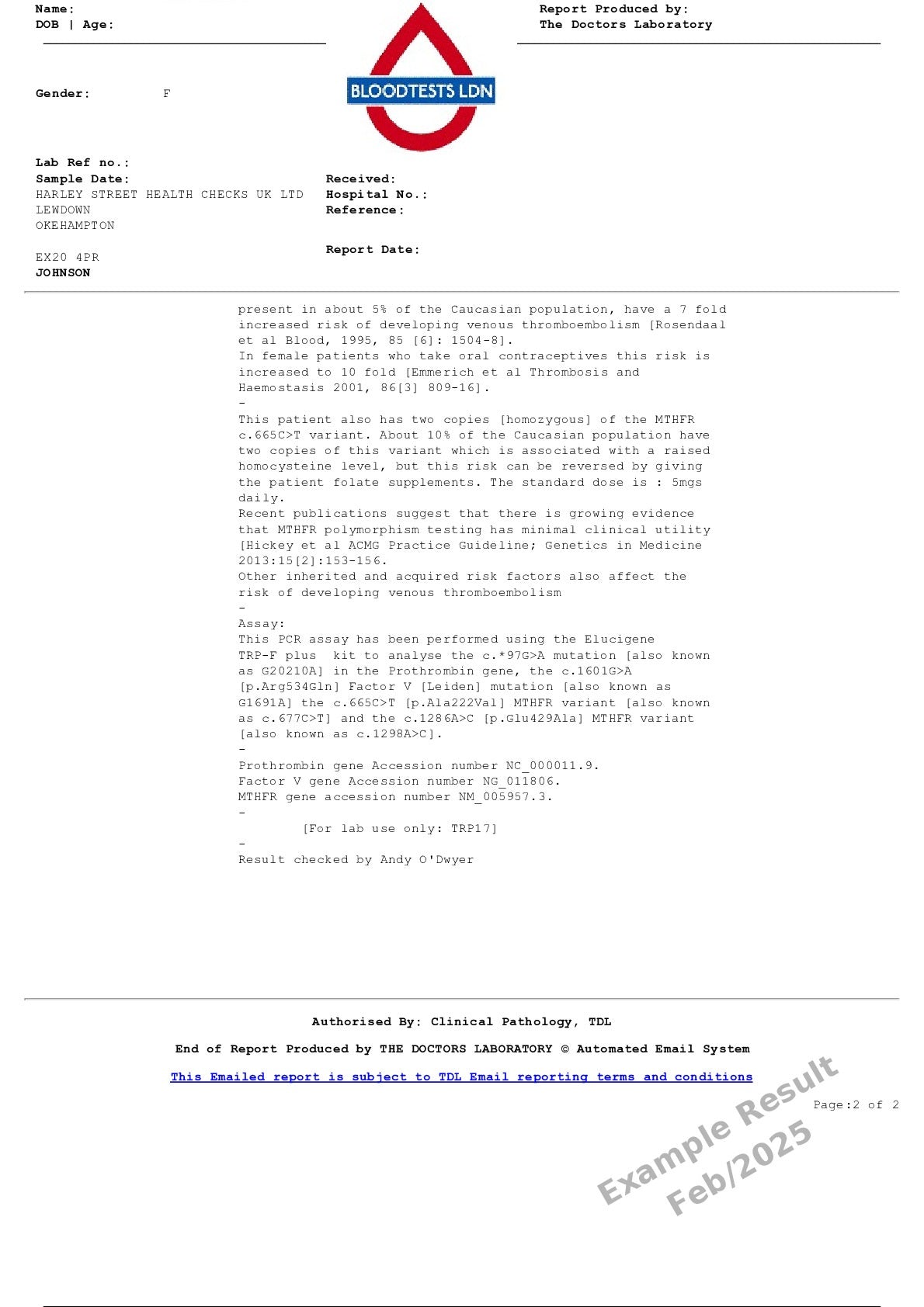 Thrombotic Risk Blood Test Profile In London - Order Online