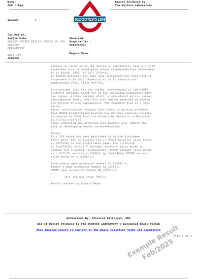 Thrombotic Risk Blood Test Profile In London - Order Online