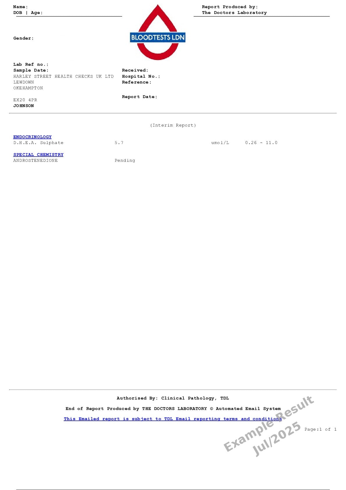 DHEA Sulphate Blood Test In London - Order Online - Attend