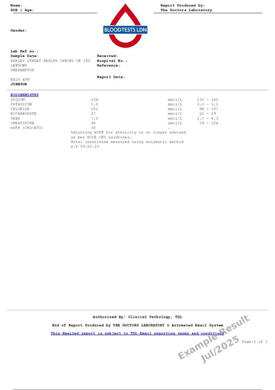Urea and Electrolytes Blood Test Profile In London