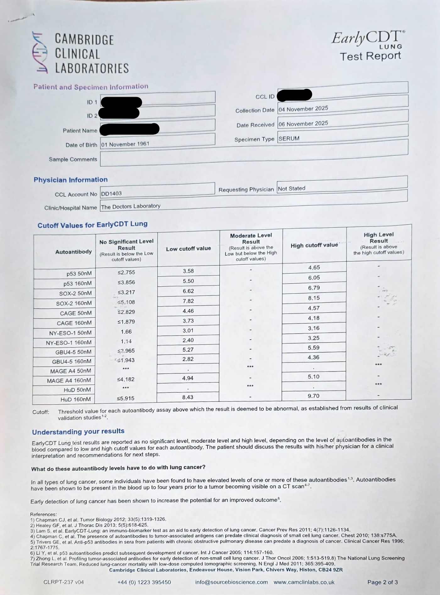 EarlyCDT®-Lung Blood Test In London - Order Online - Attend