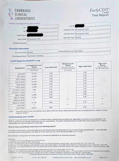 EarlyCDT®-Lung Blood Test In London - Order Online - Attend